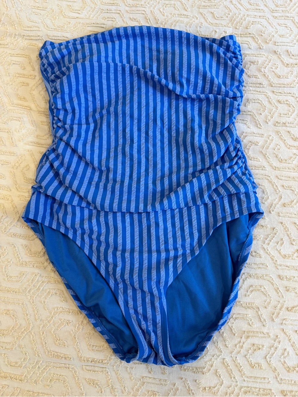 New Ellen Tracy Blue Striped One-Piece Swimsuit